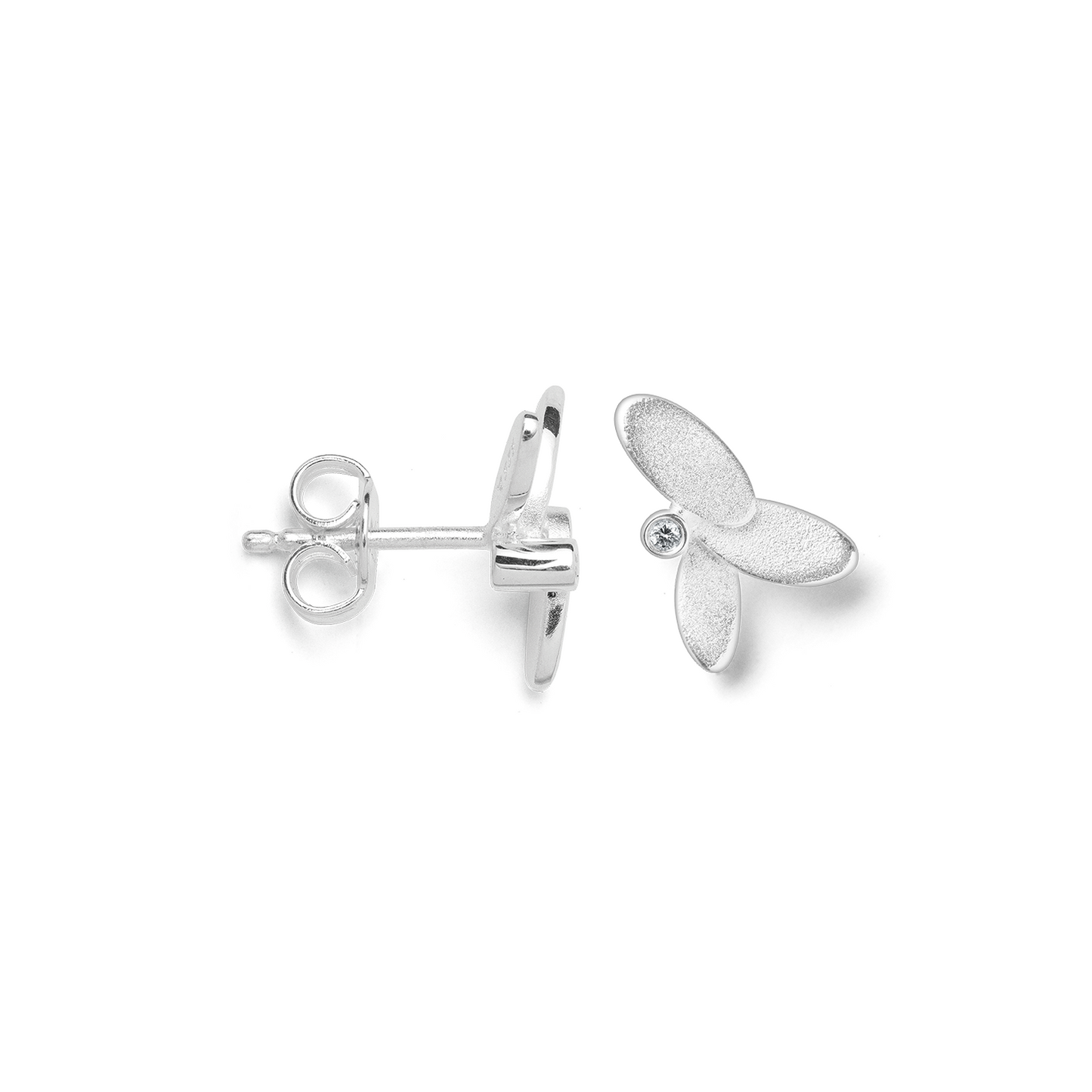 BASTIAN INVERUN -  Ohrstecker in Silber mit Blätter-Design und funkelnden Diamanten