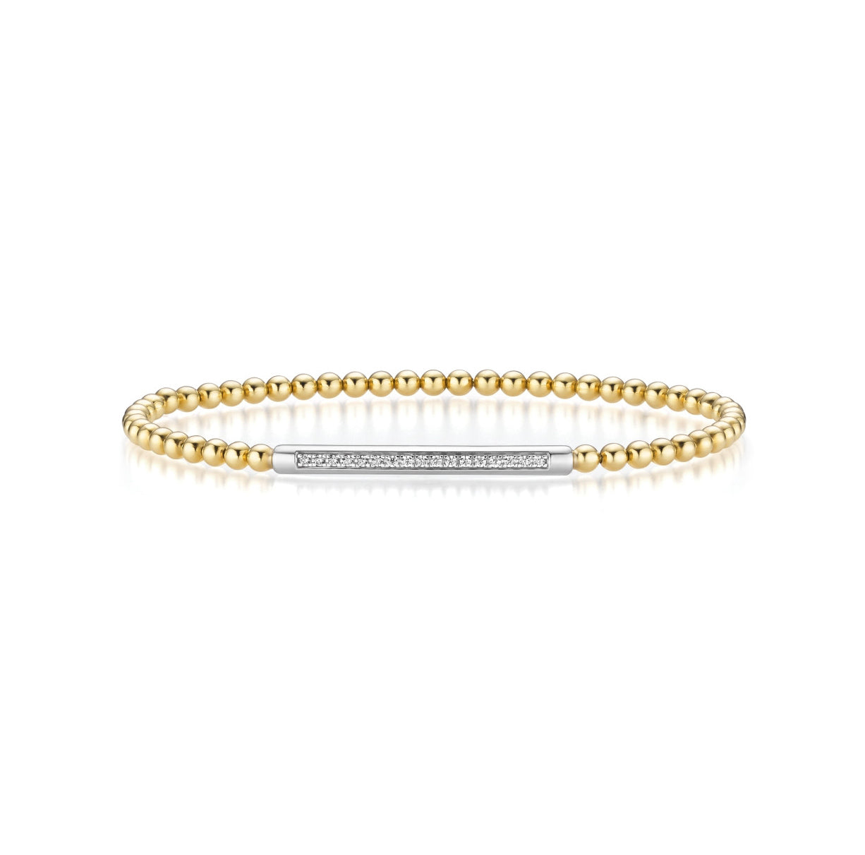 WILHELM MÜLLER - Armreif flexibel in Bicolor Gold mit Brilllanten