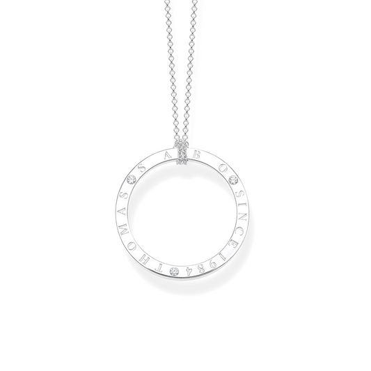 THOMAS SABO - Halskette lang Kreis mit weißen Steinen Silber