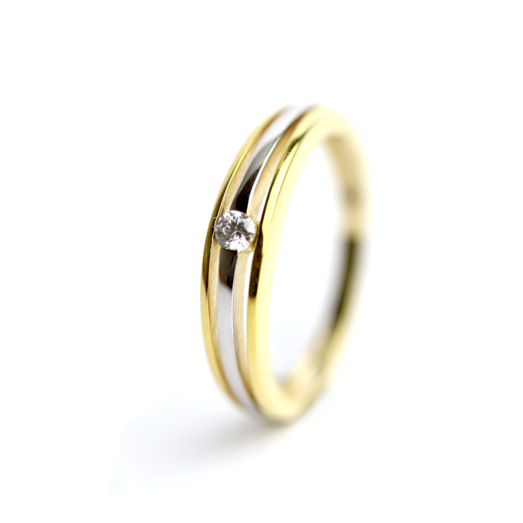 WILHELM MÜLLER - Ring in Gold bicolor mit Zirkonia