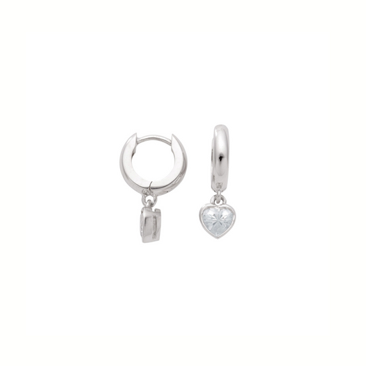 FRÖHLICH - Kindercreolen in Silber  mit Herzen aus Zirkonia