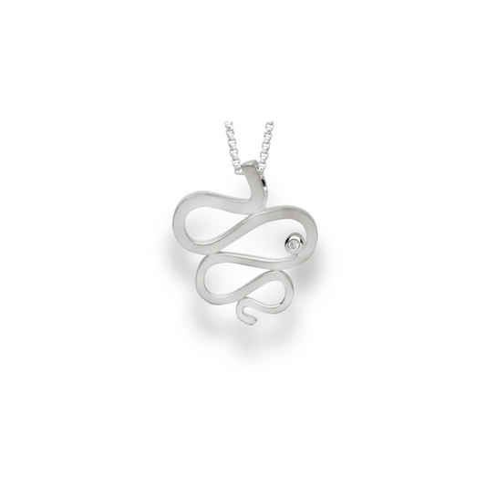 BASTIAN INVERUN - Anhänger Schlangenoptik  in Silber mit Brillant