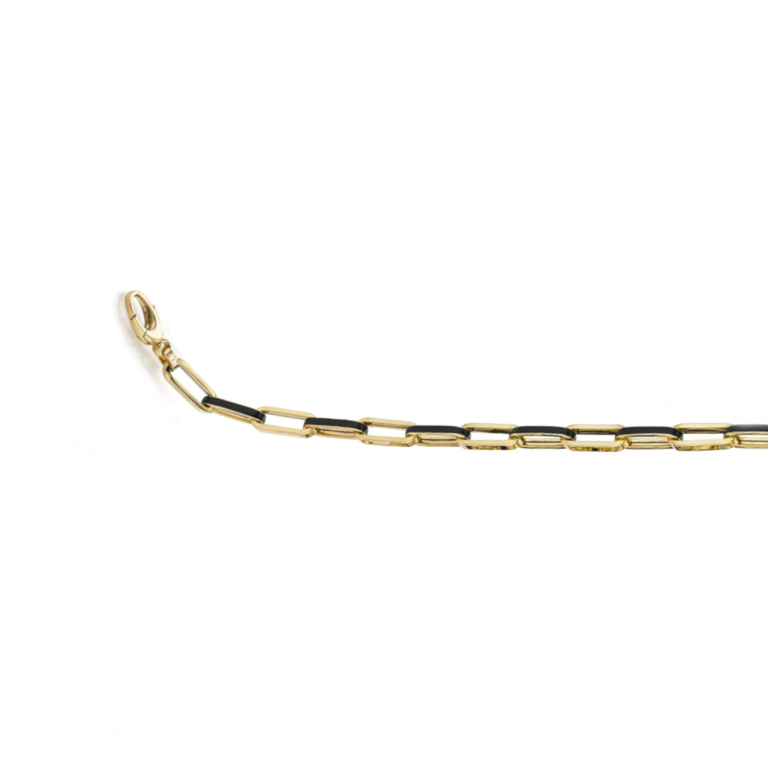 WILHELM MÜLLER - Armkette in Gold mit schwarzem Emaille
