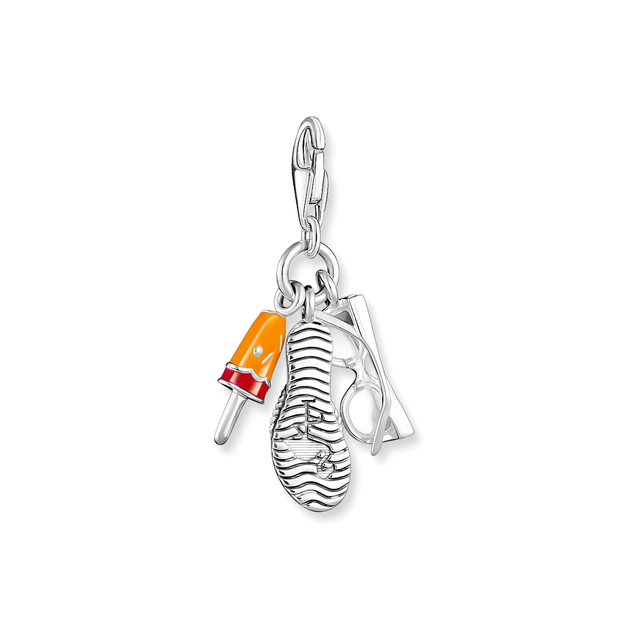THOMAS SABO - Charm-Anhänger Sonnenbrille, Flip-Flop und Eis Silber