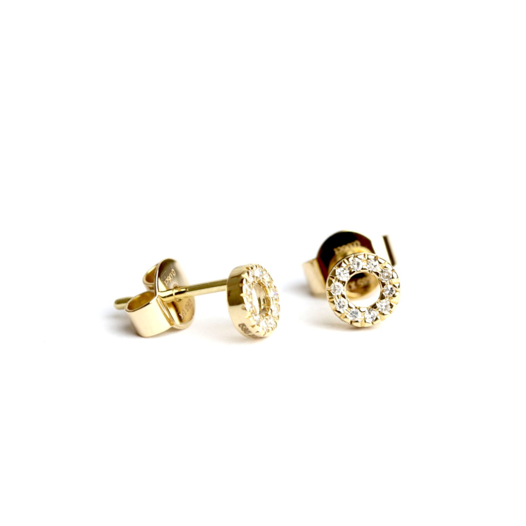 WILHELM MÜLLER - Ohrstecker in Gold Ringform mit Zirkonia - Juwelier Donkel