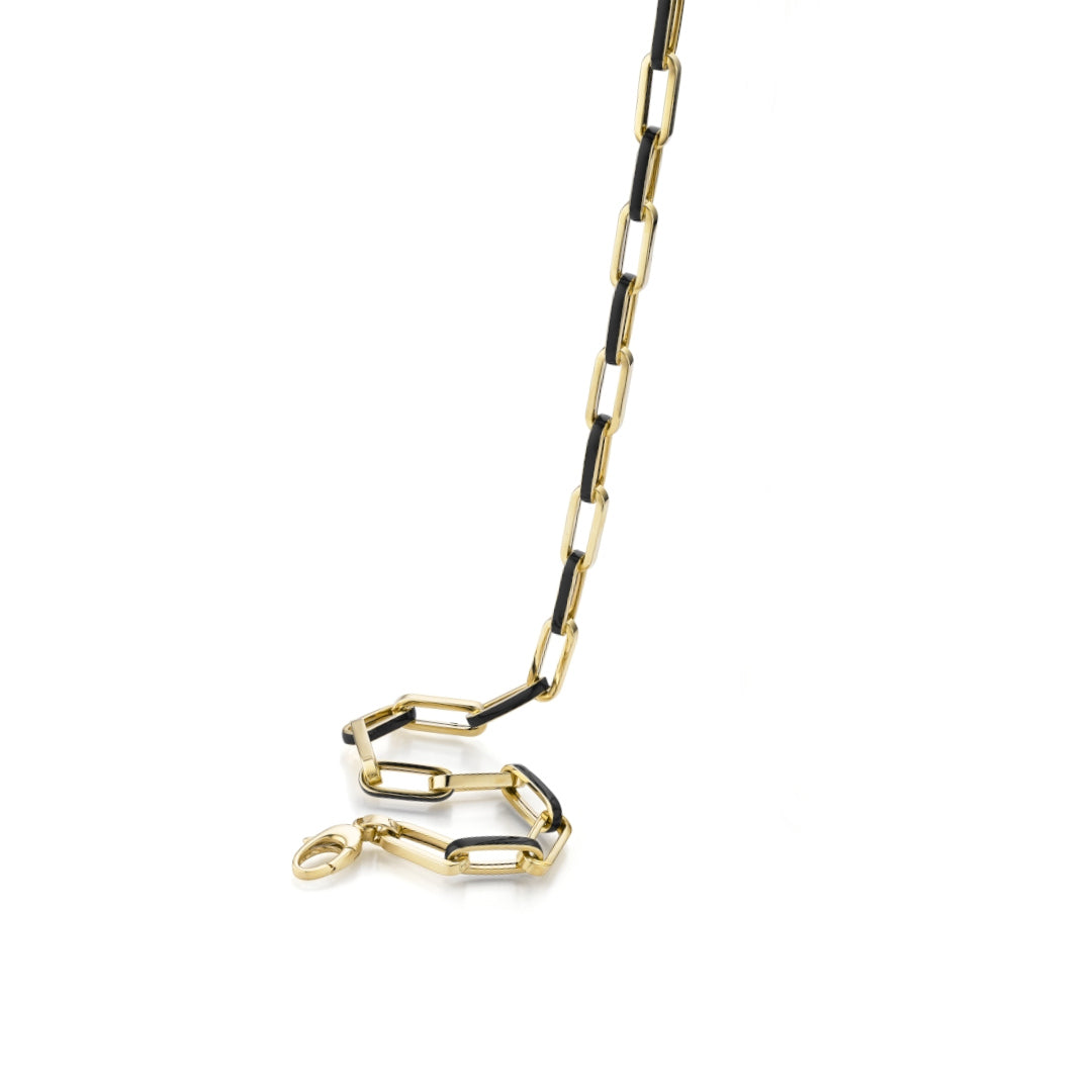 WILHELM MÜLLER - Halskette in Gold mit schwarzem Emaille