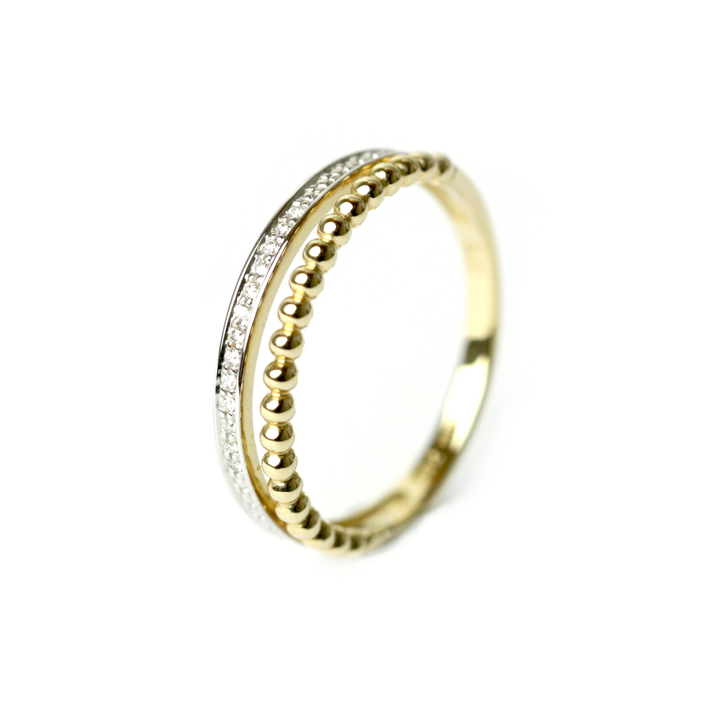 WILHELM MÜLLER - Ring mit Brillanten und Kugelmuster