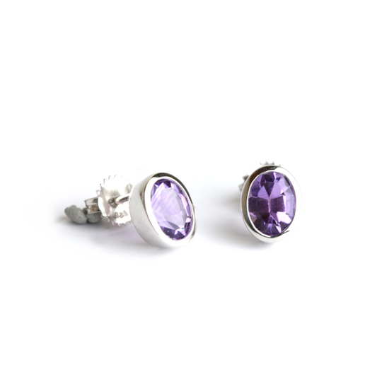 WILHELM MÜLLER - Ohrstecker in Silber mit Amethyst Stein