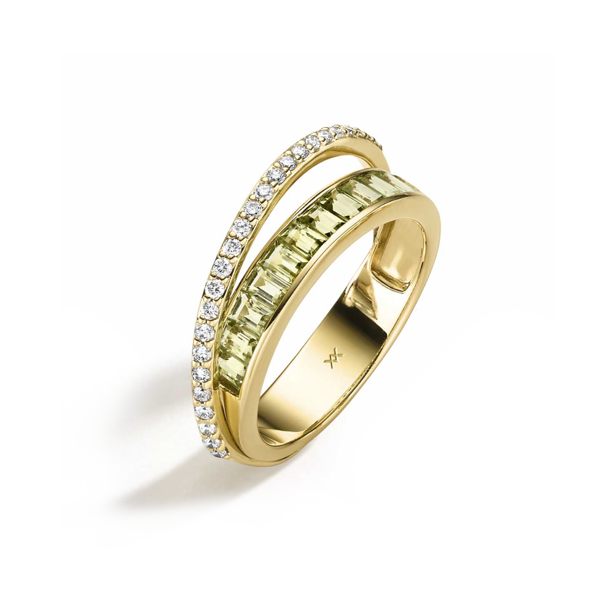WILHELM MÜLLER - Ring in Gold mit Brillanten und Peridots