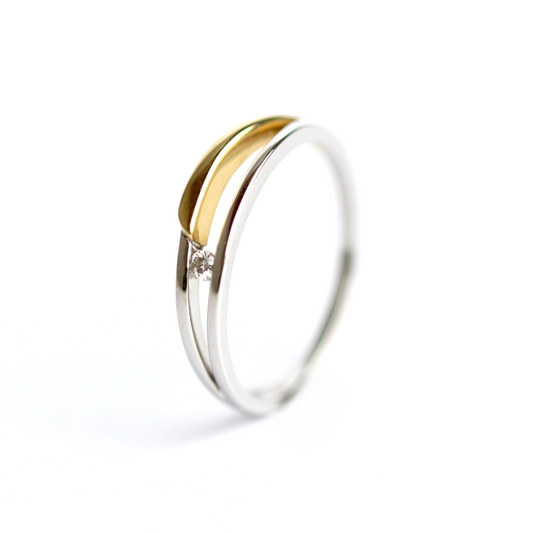 WILHELM MÜLLER - Ring in Bicolor Gold mit Brillant