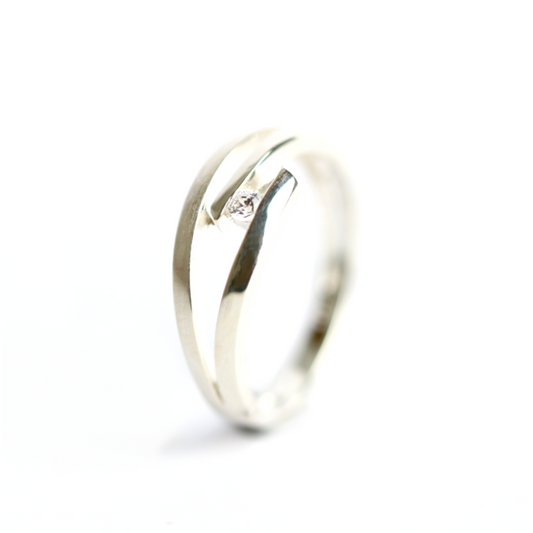 WILHELM MÜLLER - Ring in Silber teilweise mattiert mit Zirkonia