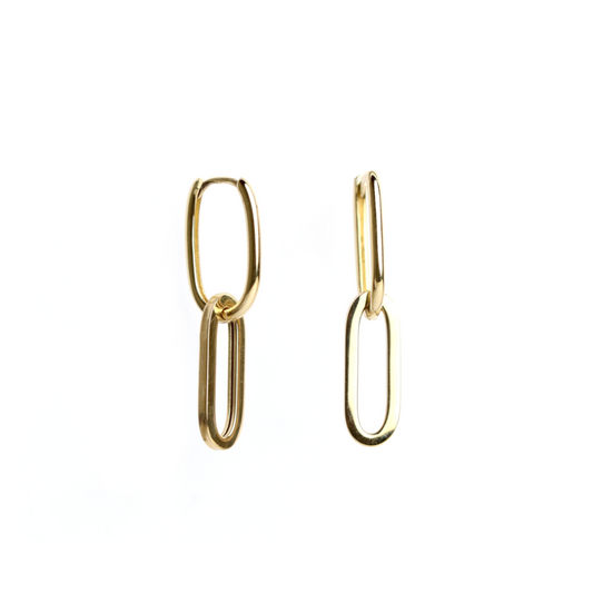 WILHELM MÜLLER - Ohrhänger in Gold mit Kettenglied-Einhängern
