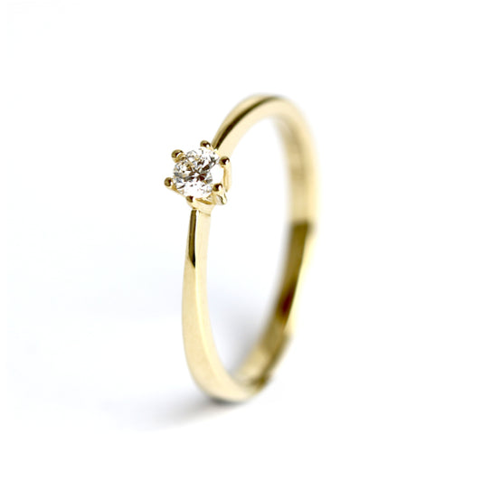 WILHELM MÜLLER - Verlobungsring Gelbgold mit Brillant 0,15ct