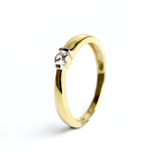WILHELM MÜLLER - Ring in Gold mit einzelnem Zirkonia