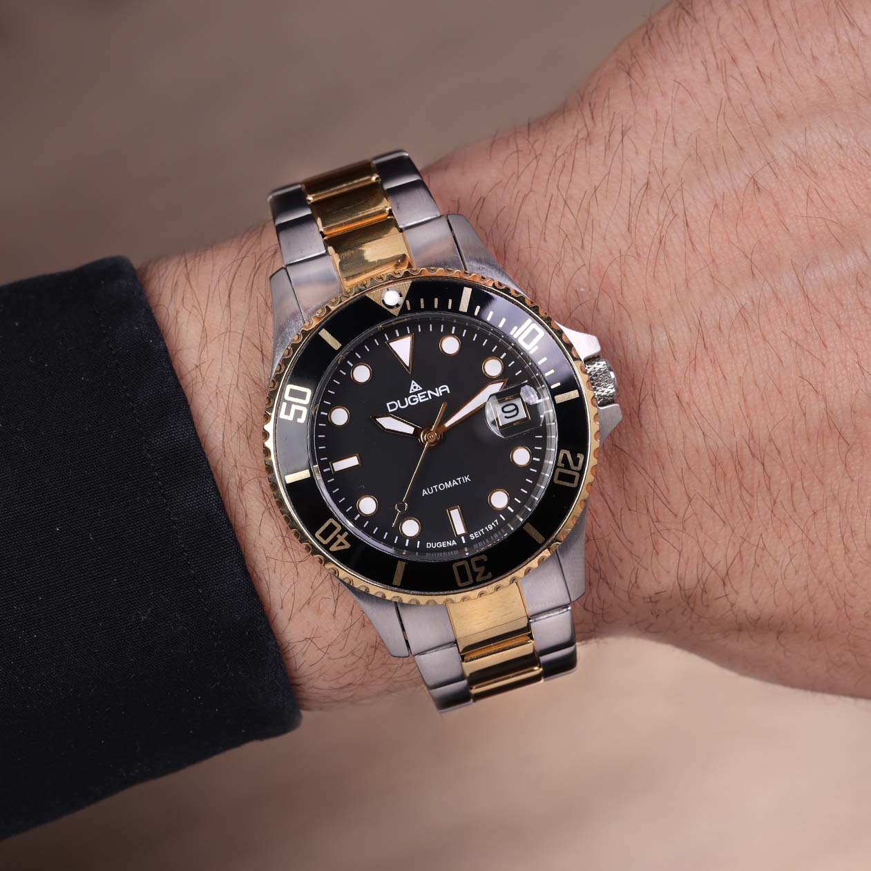 DUGENA - Diver Automatik Schwarz Bicolor - Juwelier Donkel