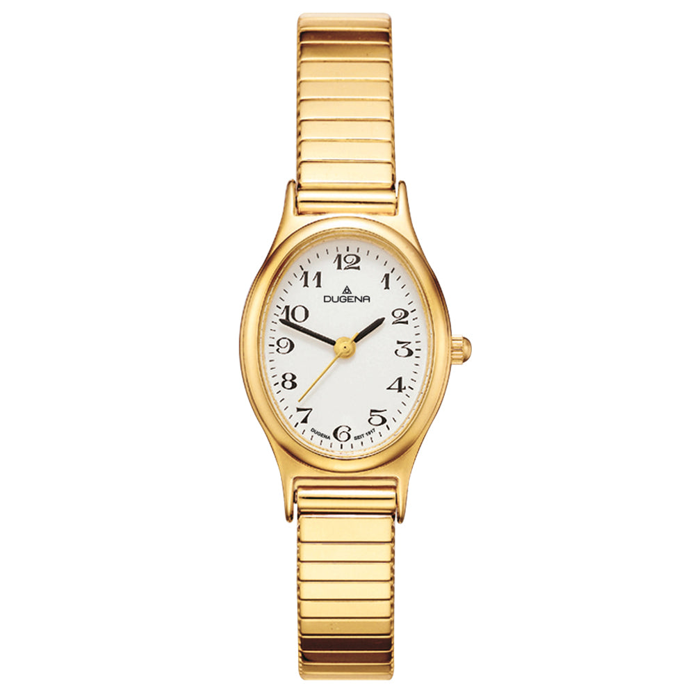 DUGENA - Vintage Uhren: Vintage Comfort Weiß Gold Zugband Gold 4168003