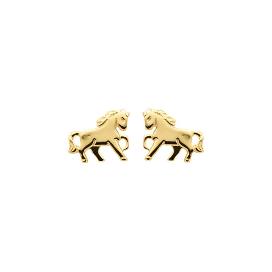 FRÖHLICH - Kinderohrstecker in Gold mit Pferden