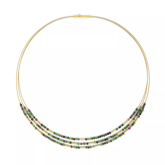BERND WOLF - Halskette  Clivia in Silber vergoldet mit Rubin-Zoisit