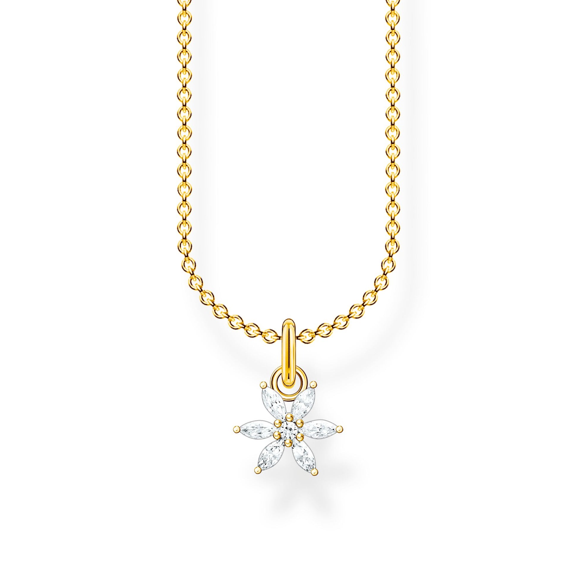 THOMAS SABO - Halskette mit Blume und Zirkonia in Silber vergoldet – DONKEL  Schmuck & Uhren