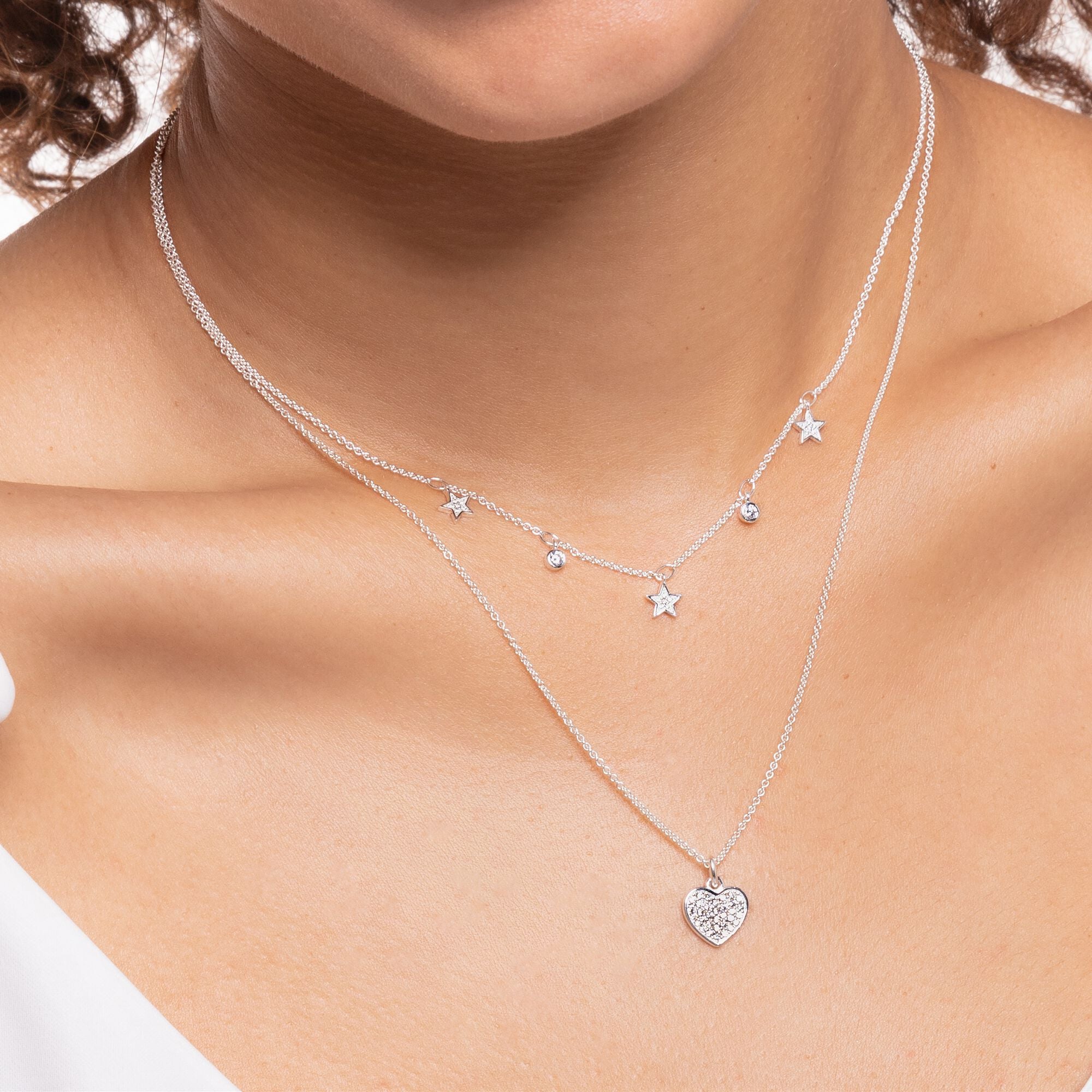 THOMAS SABO -  Halskette mit Sternen in silber