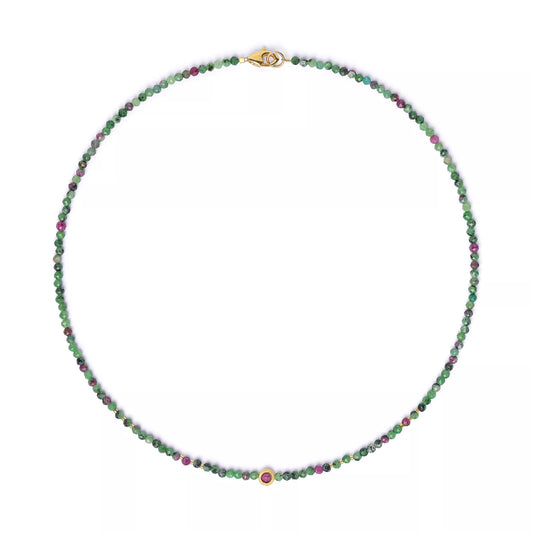 BERND WOLF -  Halskette Umini in Silber vergoldet mit Rubin- Zoisit