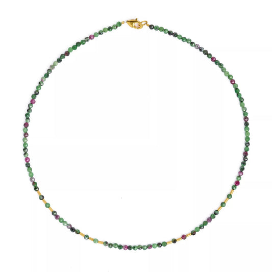 BERND WOLF - Halskette Cletra in Silber vergoldet mit Rubin- Zoisit