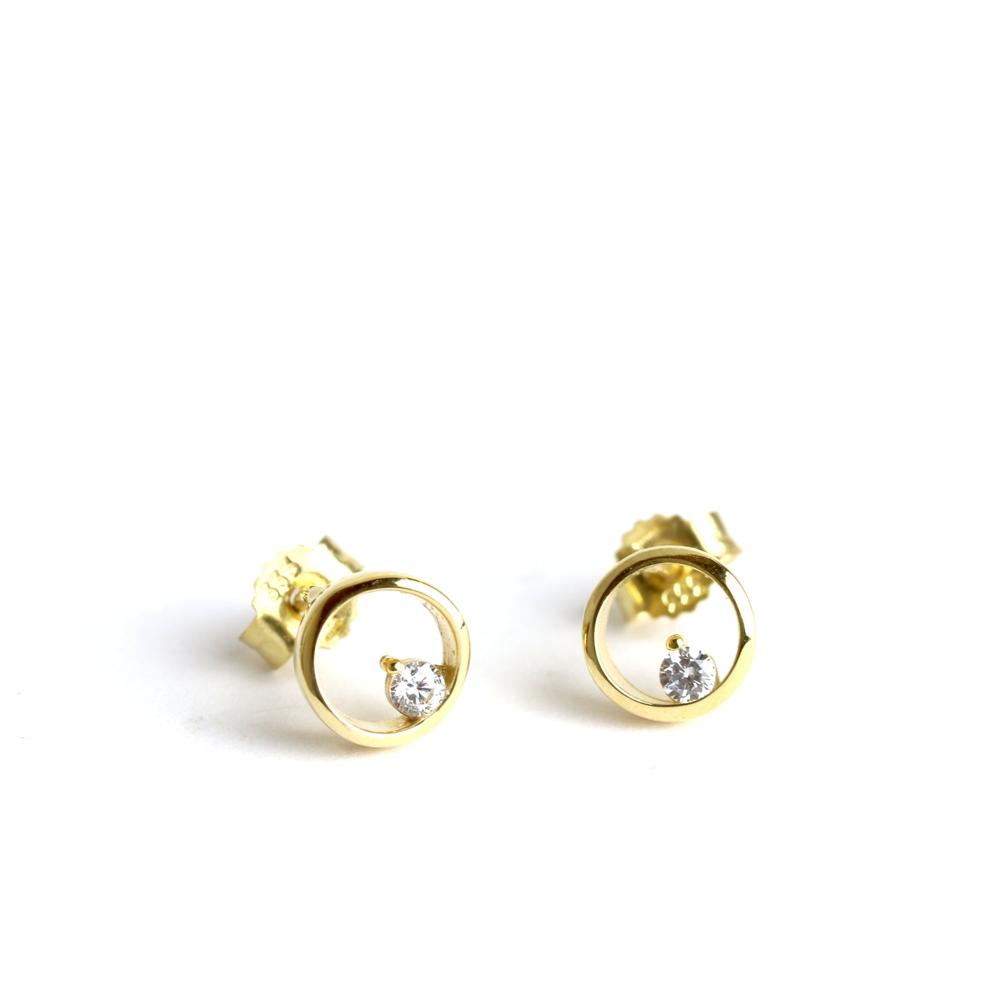WILHELM MÜLLER - Ohrstecker in Ringform Gold mit Zirkonia