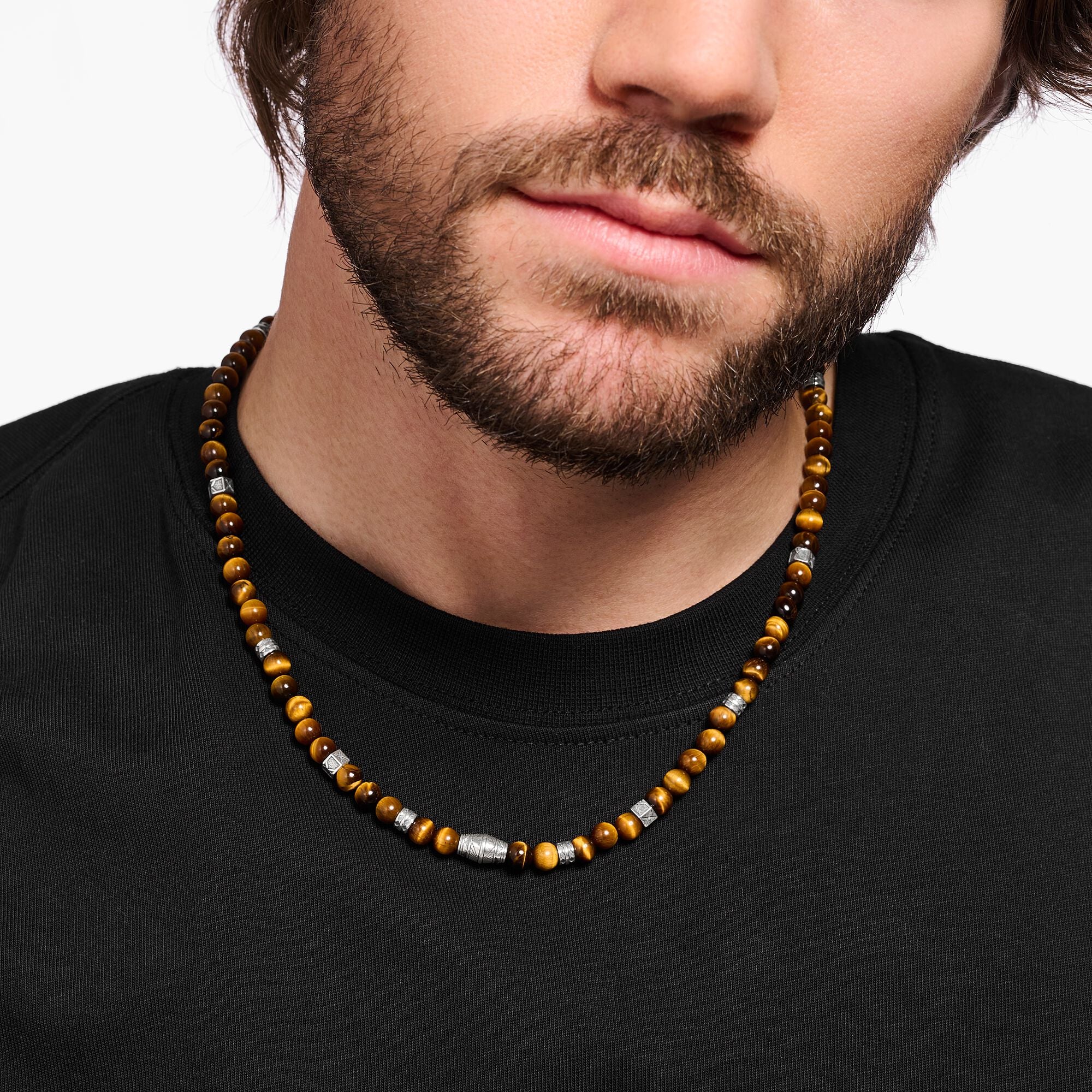 THOMAS SABO - Kette mit Tigerauge-Beads Silber - Juwelier Donkel