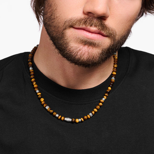 THOMAS SABO - Kette mit Tigerauge-Beads Silber