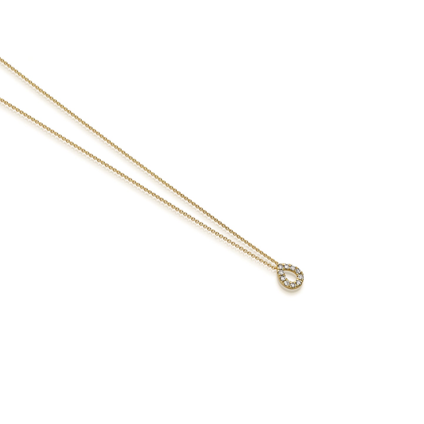 WILHELM MÜLLER - Halskette im Tropfen Design mit Diamant Mehrsteiner