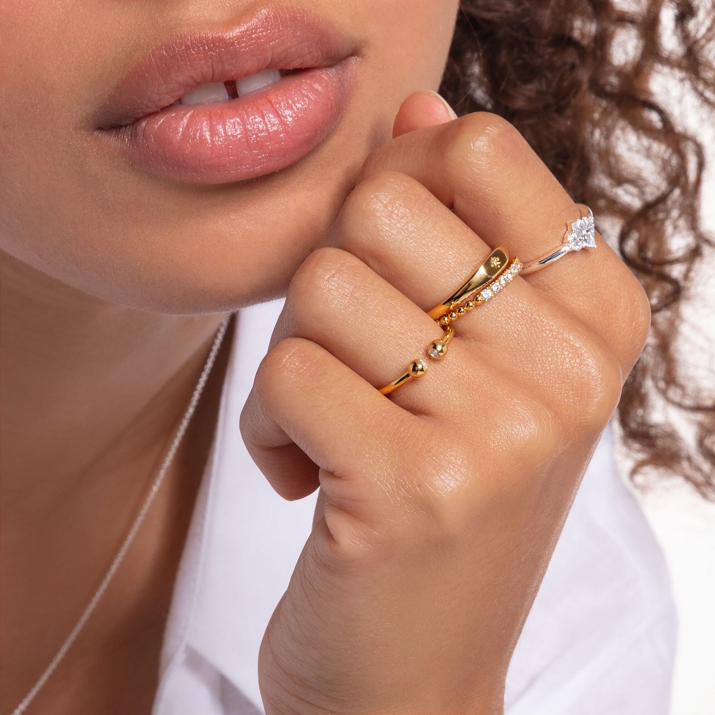 THOMAS SABO - Ring Vintage mit weißen Steinen in Silber